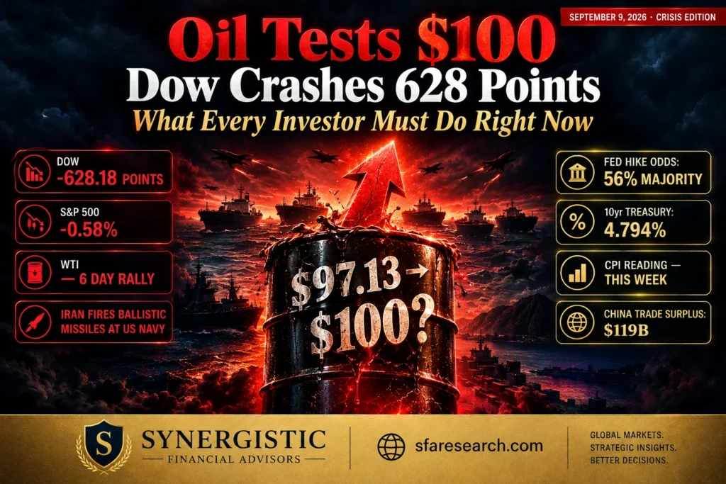 Oil Is Testing $100 and the Dow Just Crashed 628 Points — What Every Investor Must Know Right Now